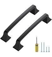 30 Pack Kitchen Cabinet Handles 5 Inch Hole Center Black Cabinet Pulls Solid Suqare Foot Drawer P...