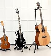 AROMA Universal Portable Guitar Stand with Auto-Lock Neck Holder and One-Button Height Adjustment...