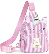 YOOLIFE Birthday Gifts for 2 3 4 5 6 7 8 Year Old Girls, Small Sling Bag Initial Fanny Pack for G...