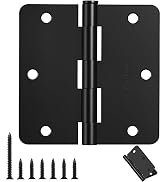 AmzGod Door Hinges Matte Black - 30 Pack Black Door Hinges 3.5 Inch Rounded Interior Door Hinge w...