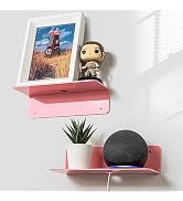 OAPRIRE Pink Acrylic Floating Shelves Set of 2 - Easily Expand Wall Space - Small Wall Shelf with...