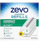 Zevo Compact Flying Insect Trap Refills for Fruit Flies & Gnats, 8 Count | Fly Trap Catches House...
