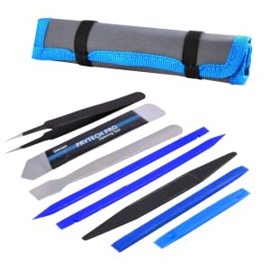 Pry tool set with roll up storage tool bag