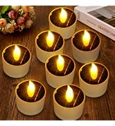 VOOKRY 8 Pcs Solar Candles Outdoor Waterproof - Solar Tea Lights Rechargeable Flickering Flameles...