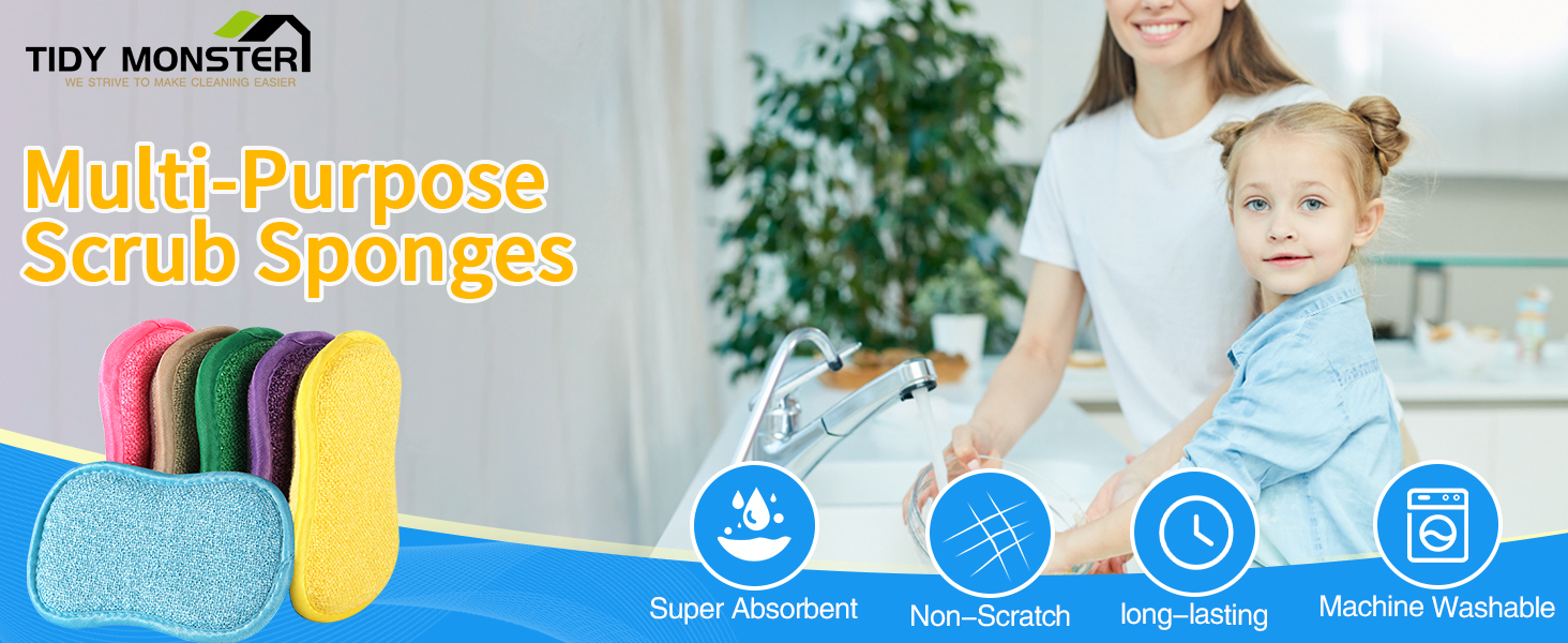 6 Pack Multi-Purpose Scrub Sponges