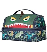 NOHOO Kids Insulated Lunch Bag Small Cute Reusable Green Dinosaur Food Box for Boys Girls Toddler...
