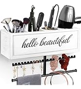 Ronjnndc Rustic Hair Dryer Holder Wall Mounted,Hair Styling Tools & Accessories Organizer,Bathroo...