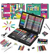 KIDDYCOLOR 109-Piece Deluxe Art Set for Kids, Painting & Drawing Art Supplies in a Plastic Case w...