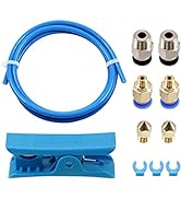 PTFE Tube for 1.75mm Filament 1M with 2X PC4-M6 & PC4-M10 Pneumatic Fittings &Tube Cutter 3D Prin...
