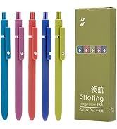 5PCS Assorted Colors Retractable Gel Pens Set, Quick Dry Black Ink Fine Point Roller Ball Gel Ink...