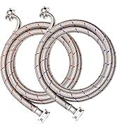 20FT Red and Blue Washer Hoses,2 Pack Stainless Steel Washing Machine Hoses with 90 Degree Elbows...