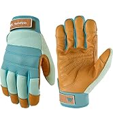 Wells Lamont Women's HydraHyde Gardening Gloves, Water-Resistant Leather Palm, Small, Blue (3250S)