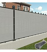 Patio 6' x 50' Fence Privacy Screen Light Gray Commercial Grade Heavy Duty Outdoor Backyard Shade...