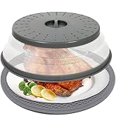 12“ Large Microwave Splatter Cover & Silicone Mat,12 Inchs Vented Collapsible Guard dish Plate li...