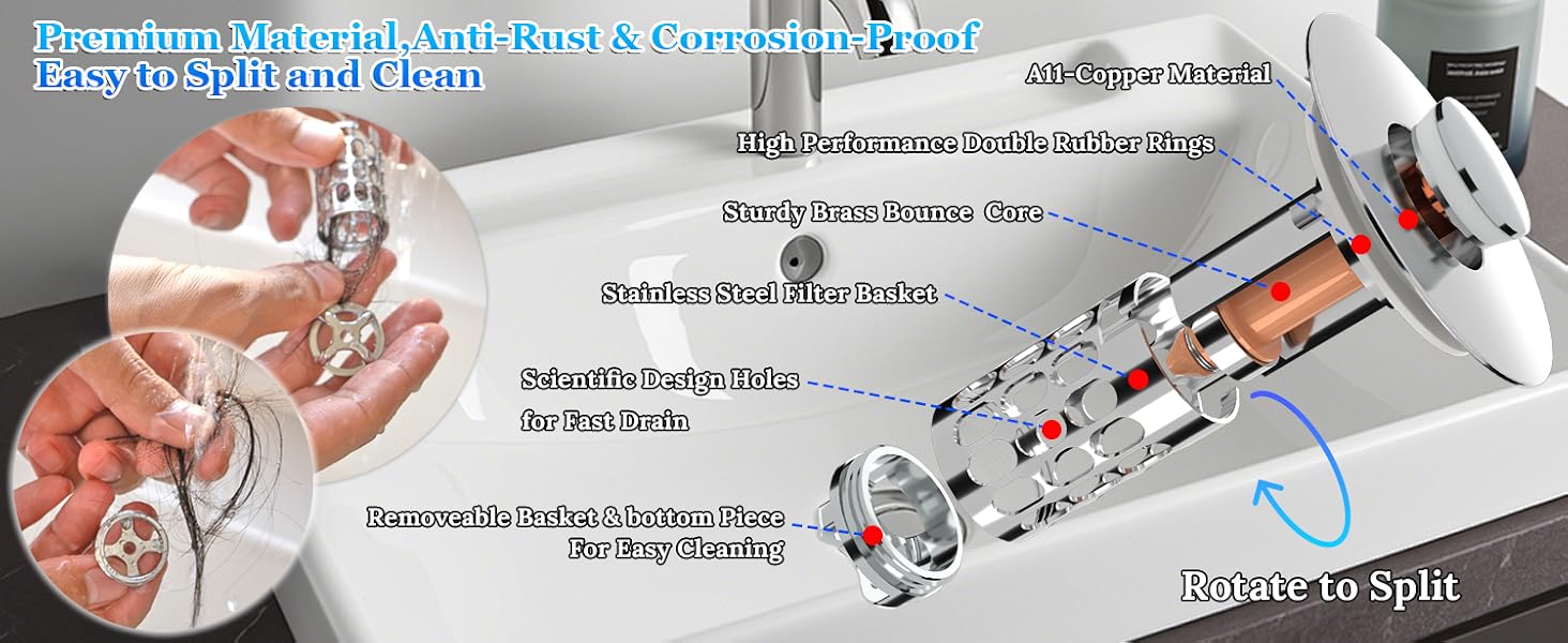 bathroom sink stopper,sink drain strainer,sink stopper bathroom drain