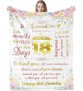 18th Birthday Gifts for Girls, 18 Year Old Birthday Throw Blanket for Daughter Sister, 50x60 Inch...