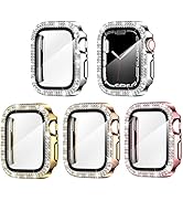 4 Pack Goton for Apple Watch Screen Protector 40mm Series 6/5/4/SE Bling Case, Women Glitter Diam...