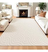 SHACOS 5x7 Soft Area Rugs for Living Room Beige Solid Color Fluffy Rug for Bedroom Non Slip Washa...