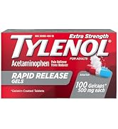 Tylenol Rapid Release Extra Strength Gelcaps, Acetaminophen 500 mg per Gel, Laser Drilled Holes A...