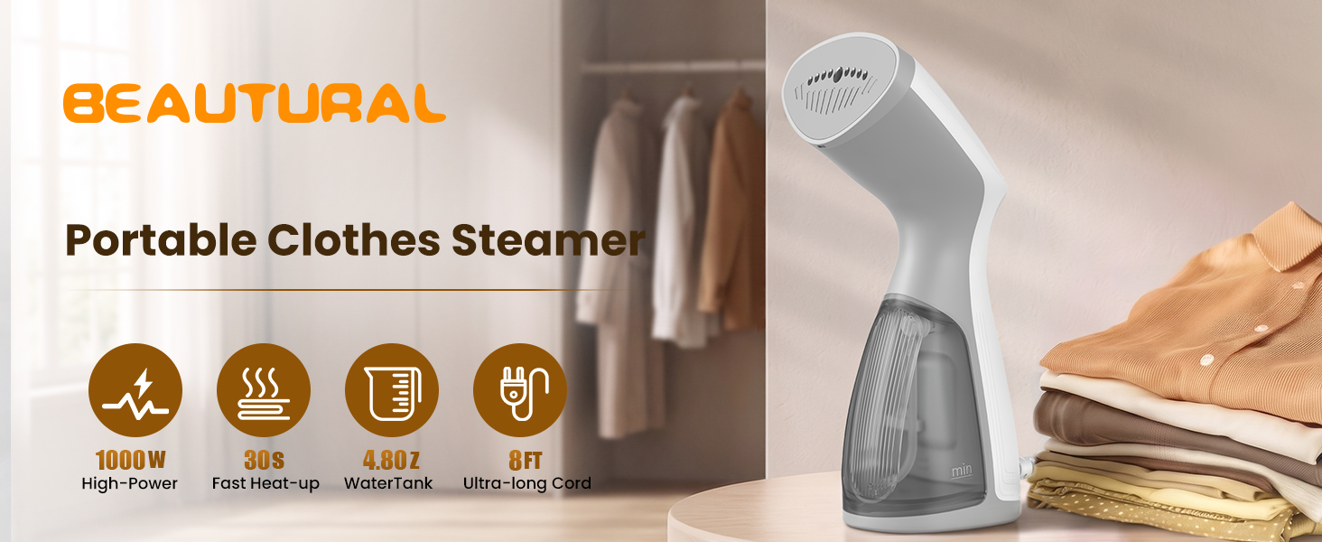 BEAUURAL Dual Voltage Travel Steamera