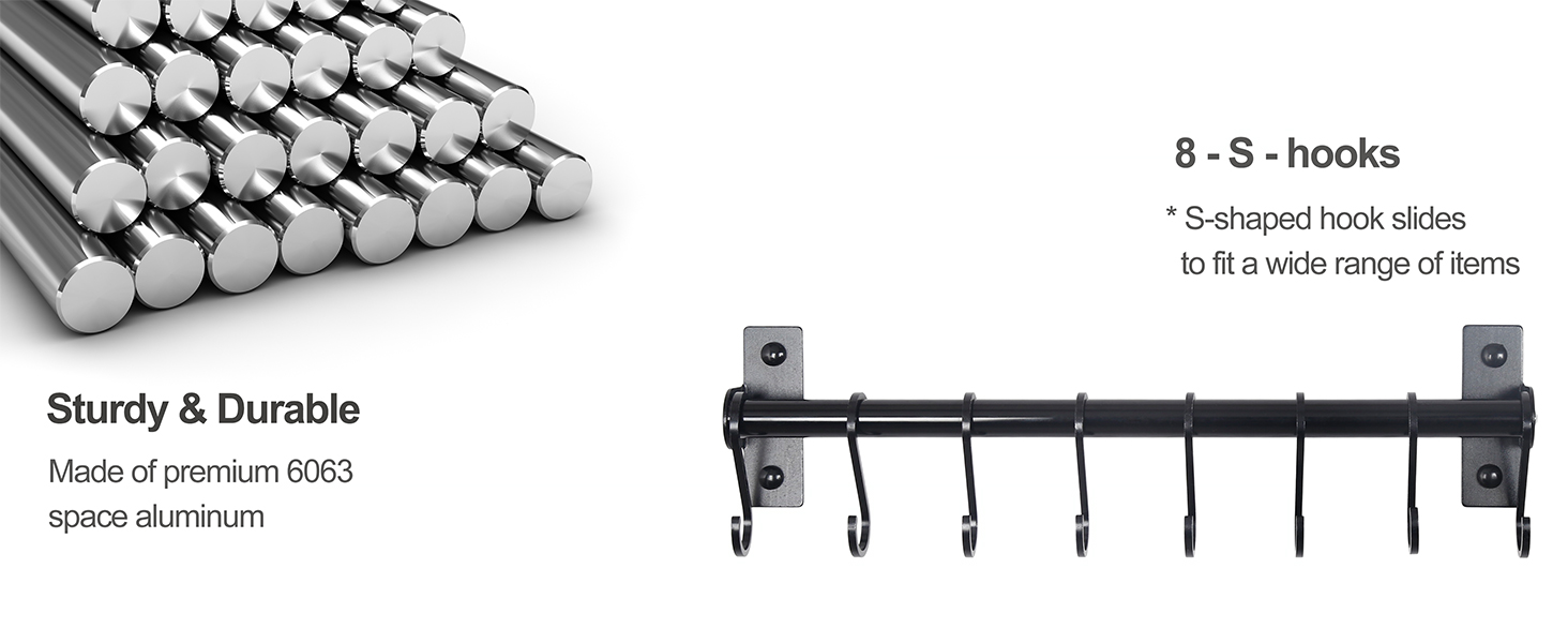 The utensil rack is made of premium 6063 space aluminum