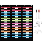 REGELETO 36 Pockets File Storage Pocket Chart with 36 Nametag Pockets, Hanging Wall File Organize...