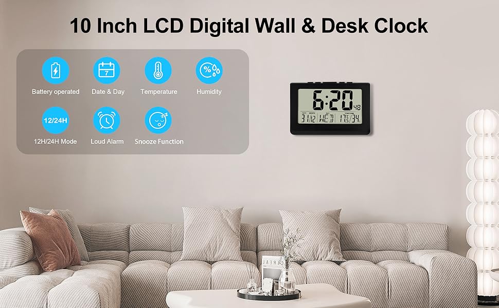 digital alarm clock with nightlight