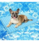 Dog Cooling Mat, Breathable Cooling Mat for Dogs Washable Cold Crate Pad Cooling Dog Bed, Non-Sli...