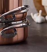 GreenPan x Bobby Flay 8 Piece Copper Clad Pots & Pans, Induction Ready Cookware, Measurement Mark...