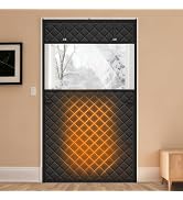 Thermal Insulated Door Curtain with Clear Window Fits 32" x 80" Doors | Thermal Door Curtain Size...