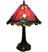 Bieye L10021 Baroque Tiffany Style Stained Glass Table Lamp Night Light with 13 Inches Wide Handm...