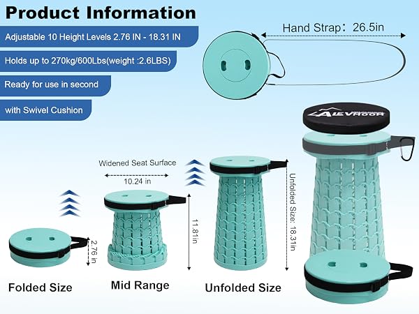 Xxl portable stool with cushion