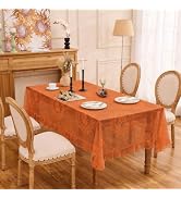 Raedan Lace Tablecloth, Vintage Table Cloth(Orange, 55”x40”, Rectangular) | fall decor, thanksgiv...