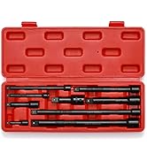 Mayouko 1/4",3/8",1/2" Drive Extension Bar Set, CR-V, 9 Pieces Socket Extension Bars for Narrow a...