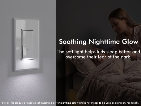 SOZULAMP Illuminated Light Switch, Single Pole, White, 15A 125V, 4 Pack