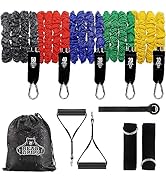 Bear Grips Tube Resistance Bands for Working Out - 11 Pcs Exercise Bands Resistance Bands Set - S...
