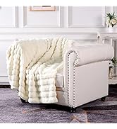 NEXHOME PRO Faux Fur Throw Blanket, Luxury Soft Rabbit Warm Fuzzy Cozy Fluffy Feel Thick 50" X 60...