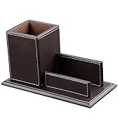 KINGFOM Office Accessories Multipurpose Leatherette Desktop Mesh Collection Container Pen Pencil ...