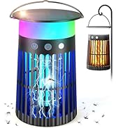 Solar Bug Zapper Outdoor, Portable Electric Mosquito Killer with Panel Sensor, Rechargeable Insec...