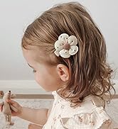 Cherssy Boutique Baby Hair Bow Clips, 16 Pcs Tiny Floral Baby Barrettes Fully Lined Alligator Cli...