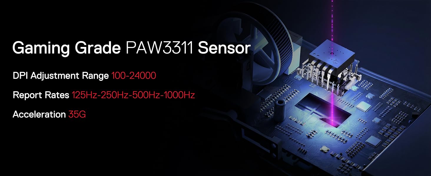 Redragon M925 gaming mouse with PAW3311 sensor for PC play enables responsive accurate tracking