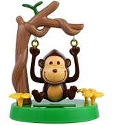 YLiiii 1Pc Green Solar Powered Dancing Animal Ornaments, Cute Solar Monkey Swinging Animated Bobb...