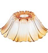Mikikit Flower Shaped Glass Lamp Shade, Light Bulb Covers Vintage Lamp Shade for E27 Table Floor ...