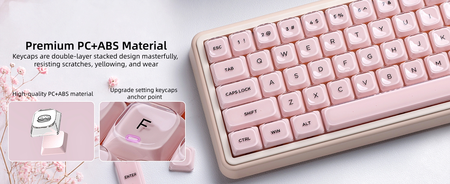 Jelly Low Profile Keycaps Shine Through Keycaps