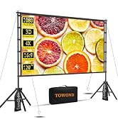 Outdoor Projector Screen with Stand, TOWOND 120 inch Portable Movie Screen, 16:9 HD Foldable Anti...