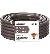 AWELTEC 0 Gauge Wire, 25 Feet Black Power Ground Cable, Primary Automotive Wires, Copper Clad Alu...