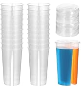 DOITOOL Double Sided Split Plastic Cup :kids Heart Shaped Drink Cups with Lids Creative Double Si...