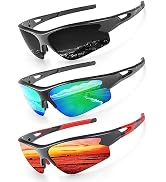 KALIYADI Sports Sunglasses for Men, Polarized Sun Glasses for Men Women Youth Baseball Softball w...