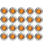 YOMTOVM Trailer Marker Lights, 20PCS 12V-24V 3/4" Round LED Side Marker Clearance Lights with Chr...