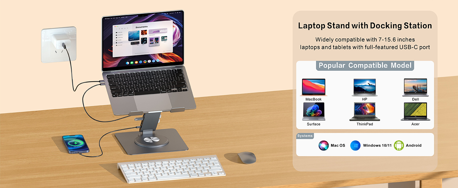 Versatile laptop stand and universal dock